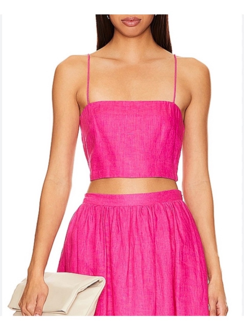 RHODE Fuchsia Smocked Top
